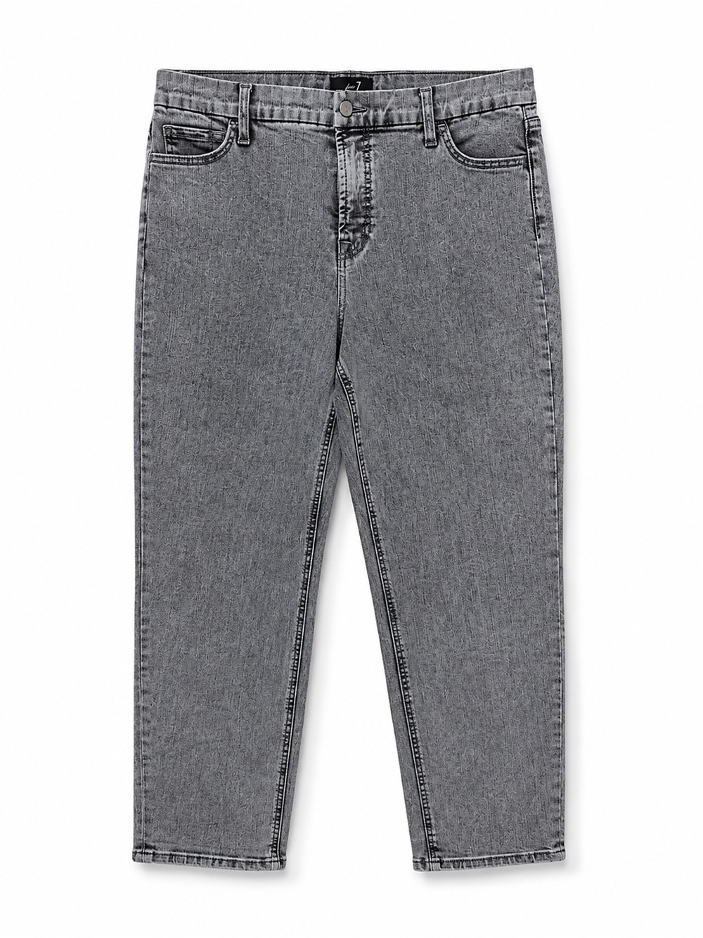 High-Rise Grey Acid-Wash Jeans- Plus Size